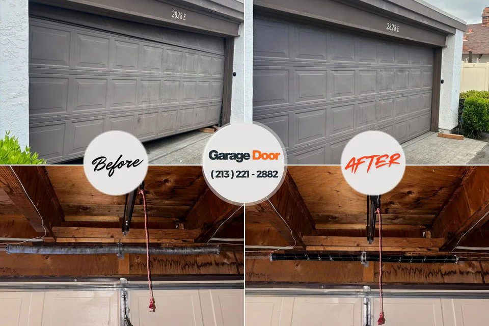 Before and after: garage door spring repair Breezy Point, MN